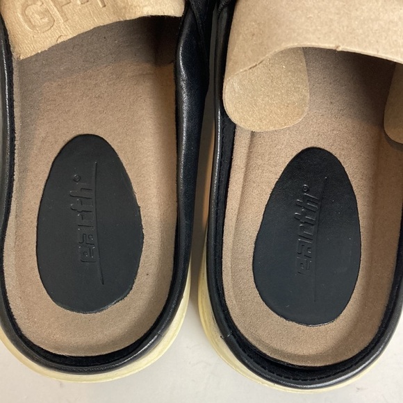 EARTH Zest Black Leather Slip-On Perforated Slides Size 9 Comfort Walking Summer - Picture 8 of 16